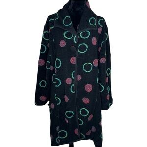 Neslay Artsy Wool Blend Oversized Long Jacket Womens Size 2